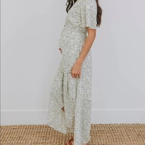 Sage floral midi/maxi dress
